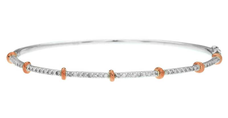 Royal Jewelry 14K White Gold Diamond Bangle - Intensery