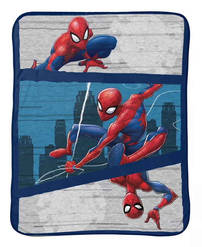 Marvel Spiderman City Swinger Baby Sherpa Throw - Intensery