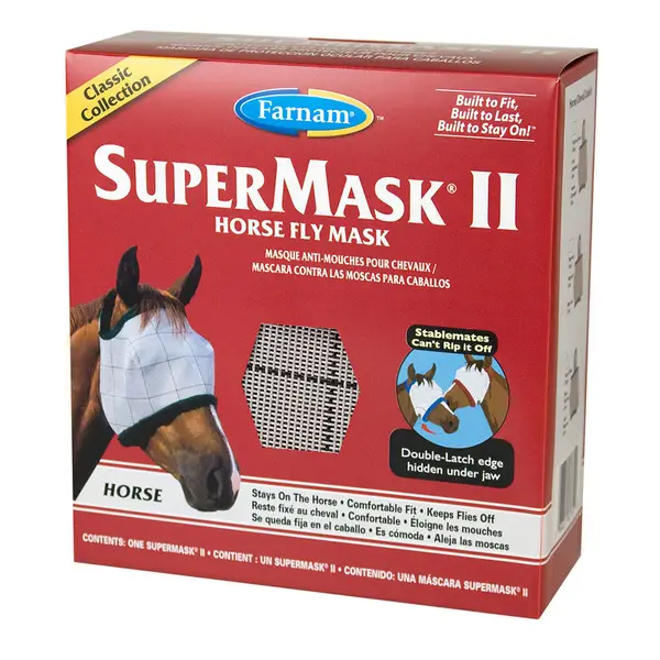 Farnam Supermask II Classic Horse Fly Mask Without Ears for Horses - Intensery
