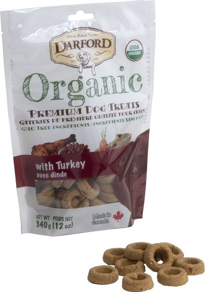 Darford Organic Premium Turkey Dog Treats， 12-oz bag - Intensery