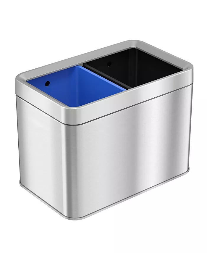iTouchless Housewares Products， Inc iTouchless Dual-Compartment 5.3 Gallon   20 liter Open-Top Trash Can - Intensery