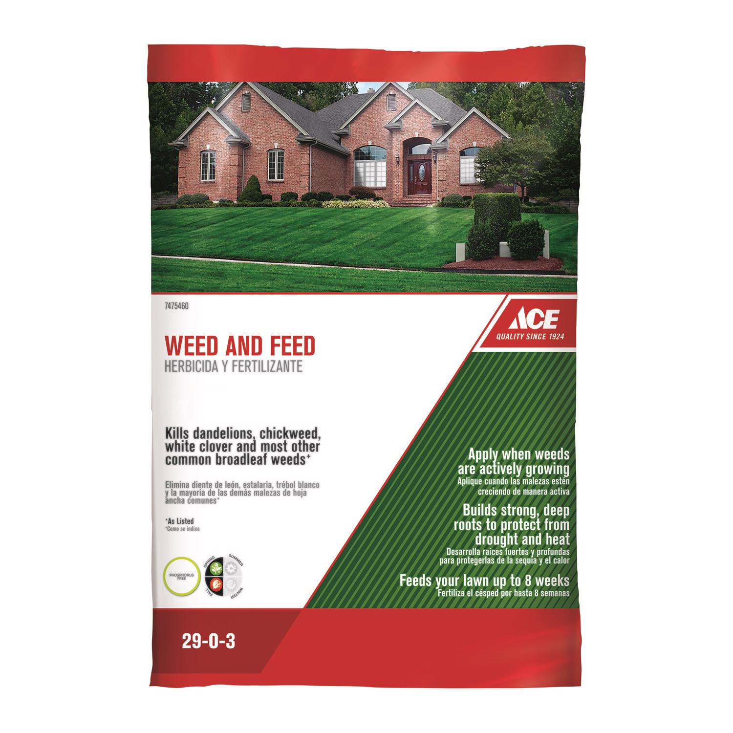 Ace Weed \u0026 Feed Lawn Fertilizer For All Grasses 5000 sq ft - Intensery