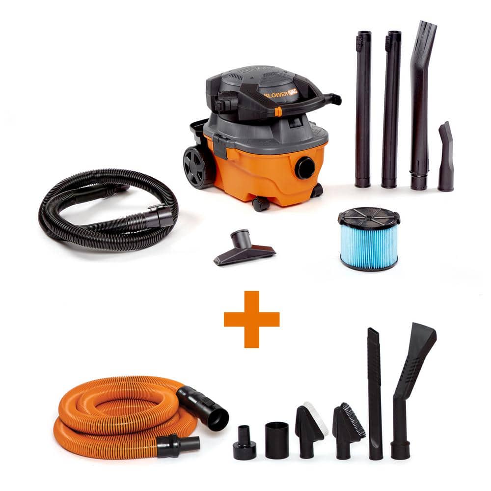 RIDGID 4 Gal. 6.0 Peak HP Wet/Dry Shop Vacuum with Detachable Blower, Fine Dust Filter, Hose, Accessories and Car Cleaning Kit WD4080A - Intensery