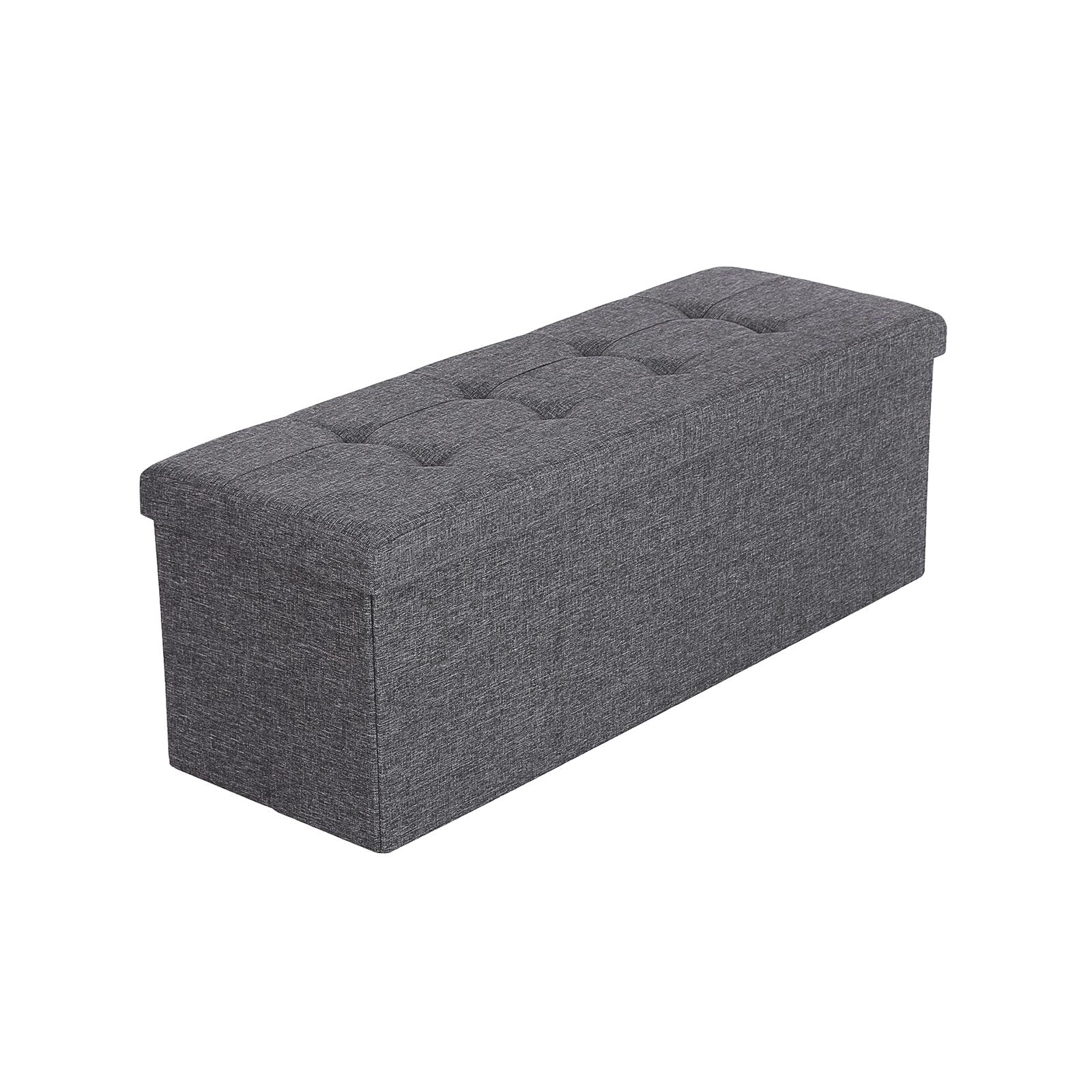SONGMICS Folding Storage Ottoman BenchDark Gray - Intensery
