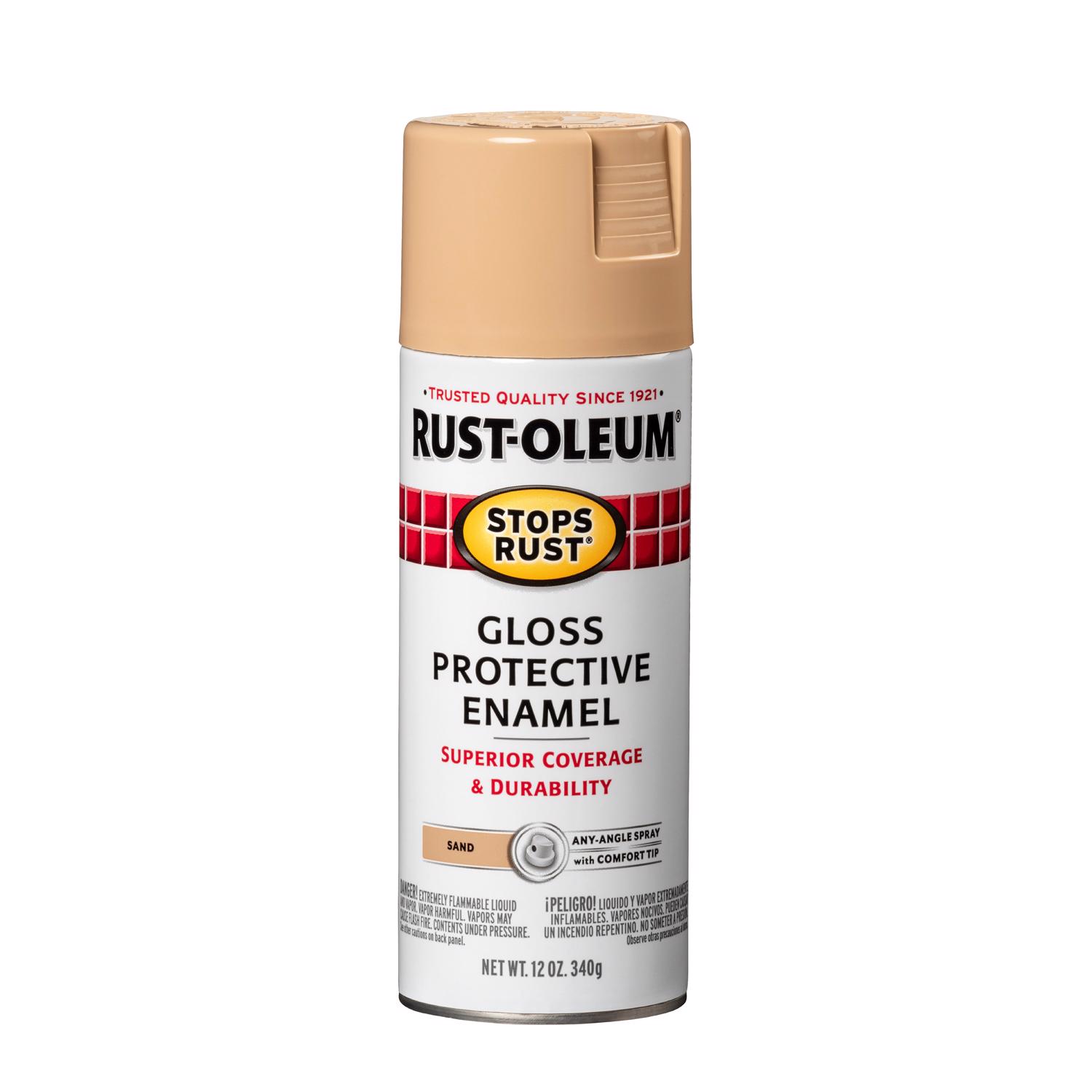 Rust-Oleum Stops Rust Gloss Sand Spray Paint 12 oz - Intensery