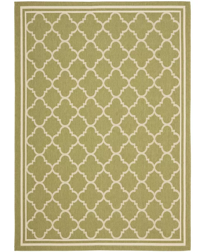 Safavieh Courtyard Green and Beige 8' x 11' Outdoor Area Rug - Intensery
