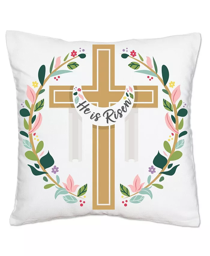 Big Dot of Happiness Religious Easter - Home Decorative Cushion Case Throw Pillow Cover - 16 x 16 In - Intensery