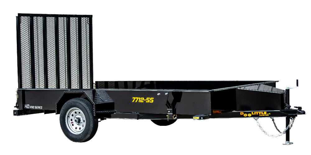 Doolittle Steel Sided Open Utility Trailer 12and#8217;x77 Single Axle HD Pro Toolbox - Intensery