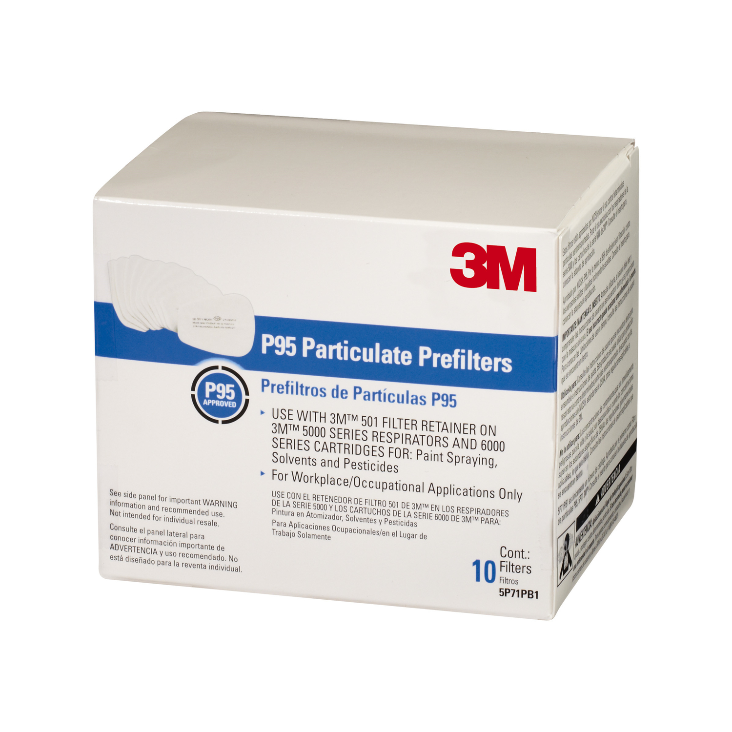 3M P95 Paint Spray and Pesticide Application Particulate Filter 5000/6000-Series White 10 pk - Intensery