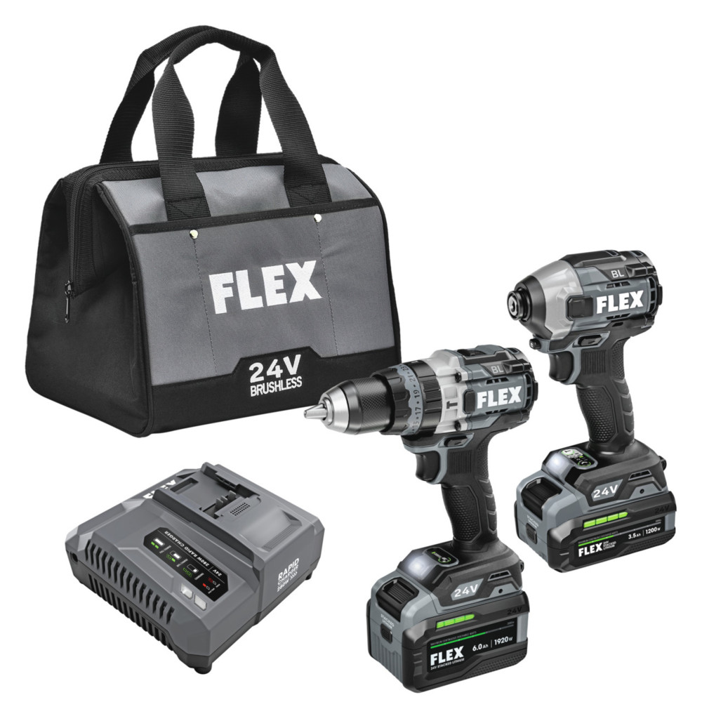 FLEX 24V Stacked Lithium Battery 2 Tool Combo Kit - Intensery