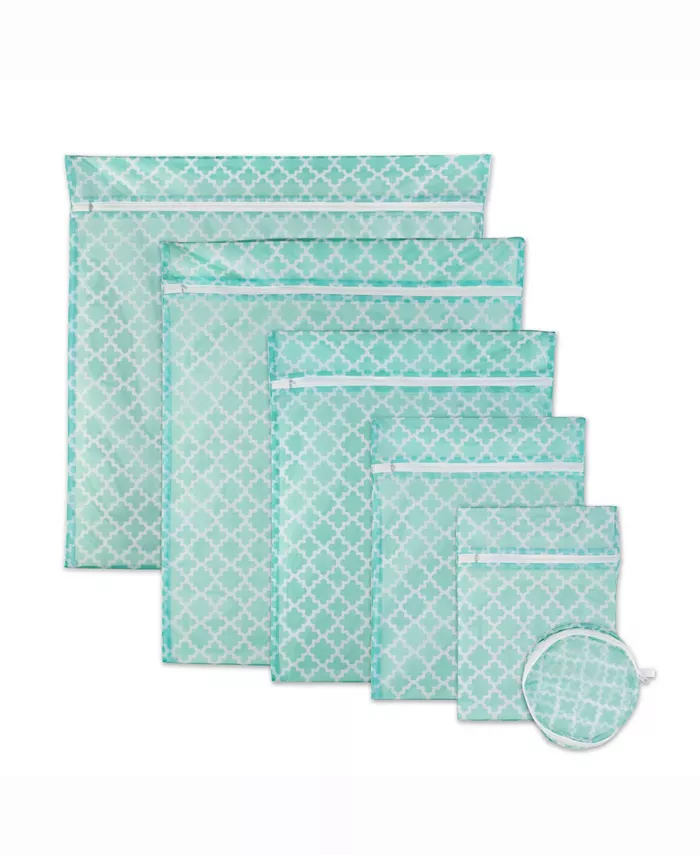 Design Imports Lattice Set B Mesh Laundry Bag， Set of 6 - Intensery