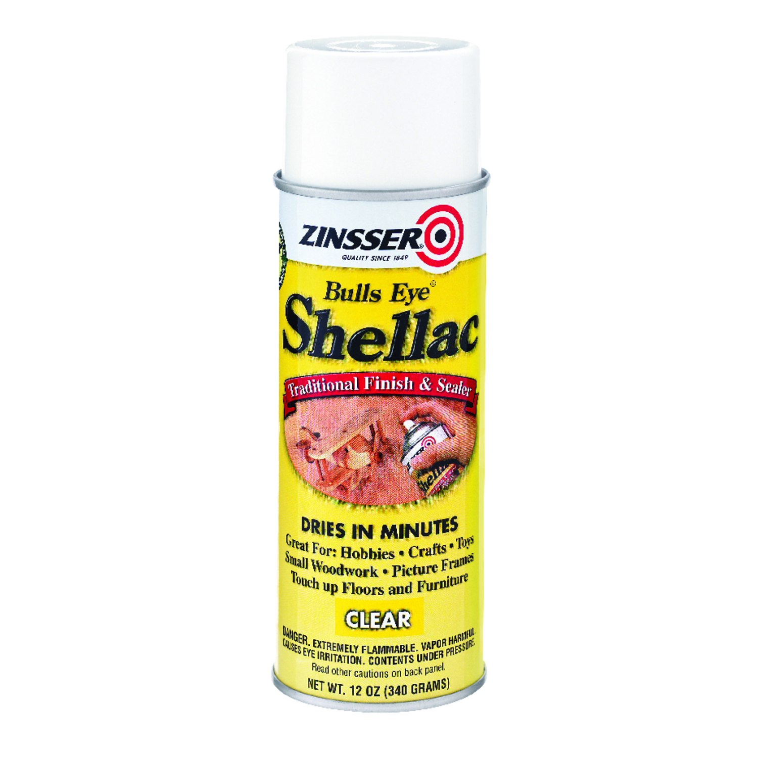Zinsser Bulls Eye Semi-Gloss Clear Shellac-Based Finish and Sealer 12 oz - Intensery