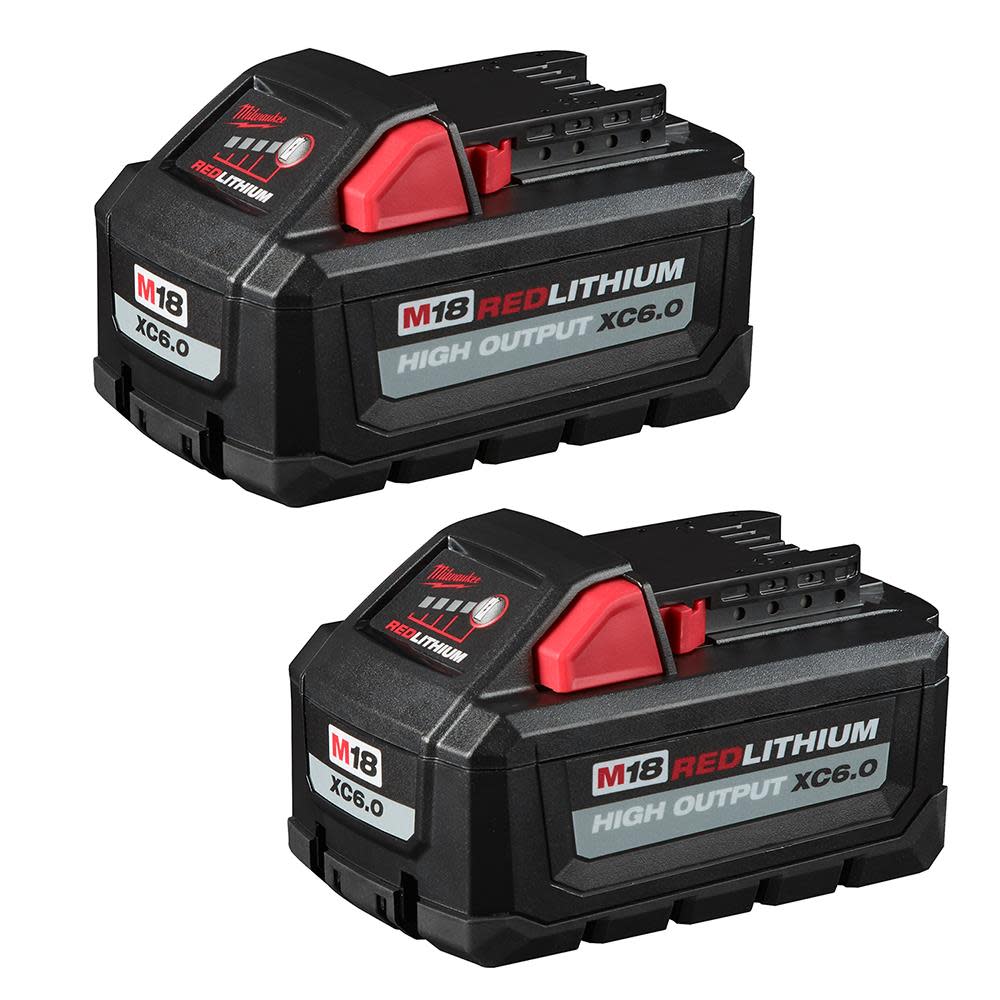 Milwaukee M18 REDLITHIUM HIGH OUTPUT XC 6.0Ah Battery Pack (2pk) 48-11-1862 from Milwaukee - Intensery