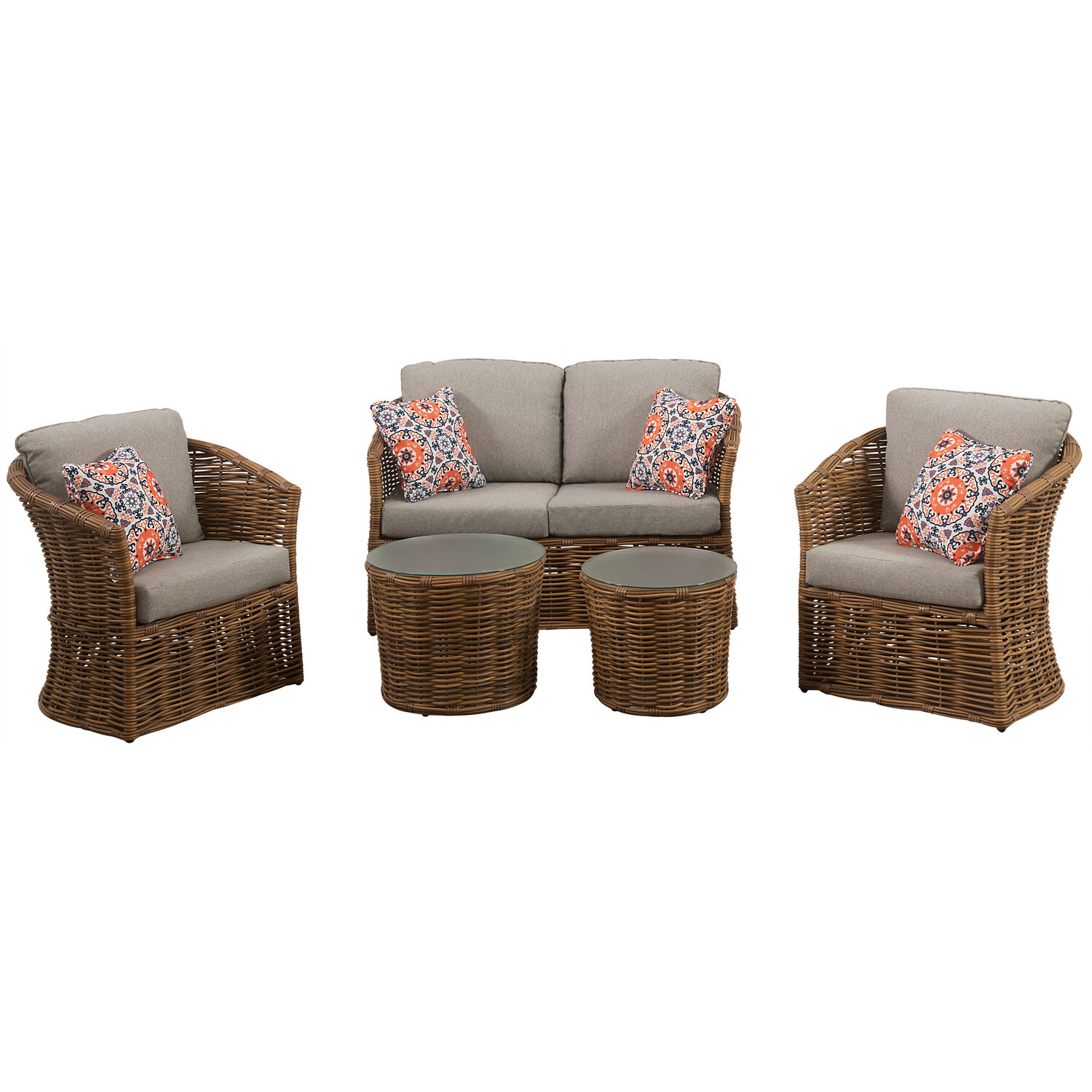 Mod Lexi 5 pc Brown Conversation Set Gray - Intensery