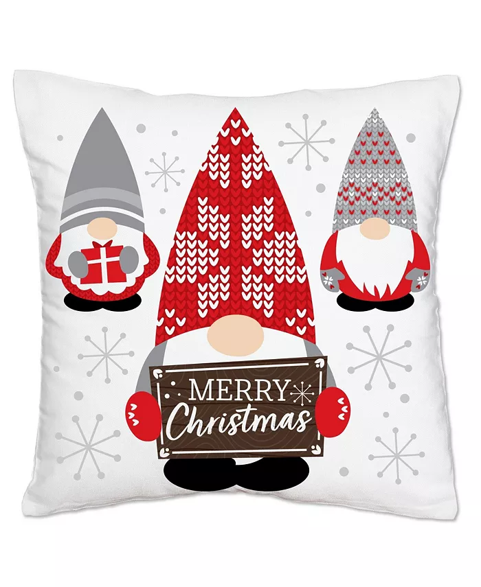 Big Dot of Happiness Christmas Gnomes - Decorative Cushion Case - Throw Pillow Cover - 16 x 16 Inches - Intensery