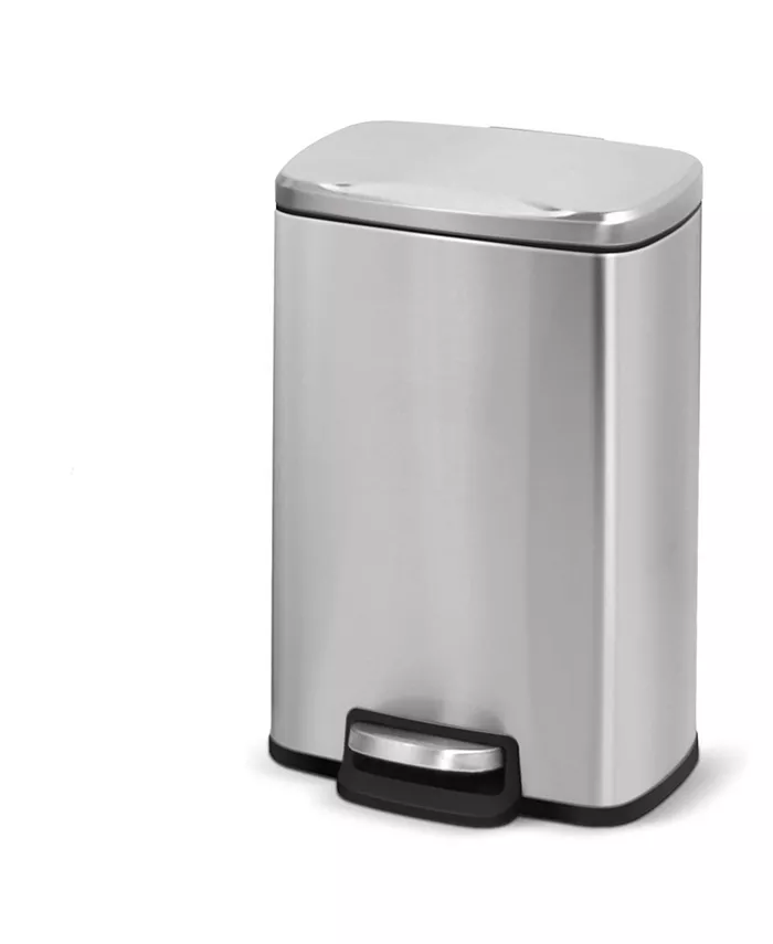 Mega Casa 1.3 Gal. 5 Liter Rectangular Stainless Steel Step-on Trash Can for Bathroom and Office - Intensery