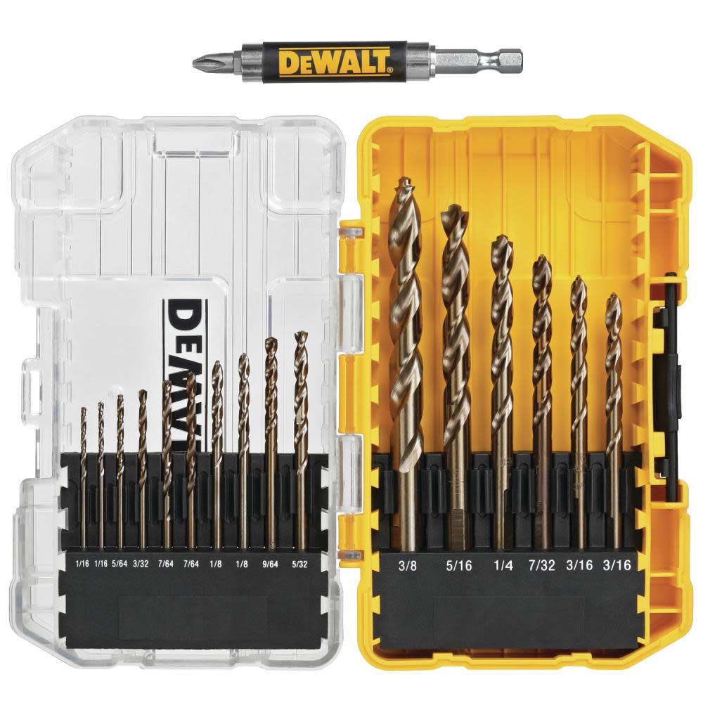 DEWALT 16pc Gold Ferrous Pilot Point Drill Bit Set DW1170 from DEWALT - Intensery