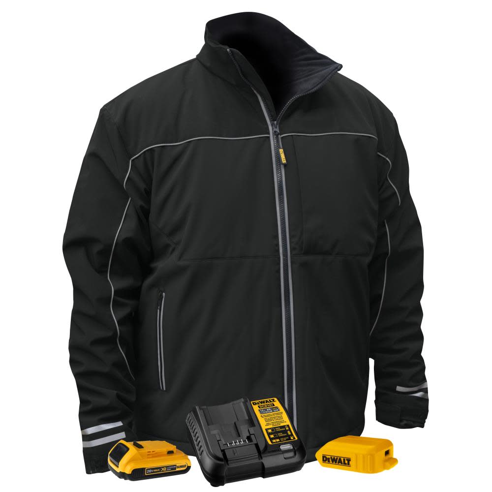 Unisex Lightweight Heated Soft Shell Black Work Jacket KitXL - Intensery