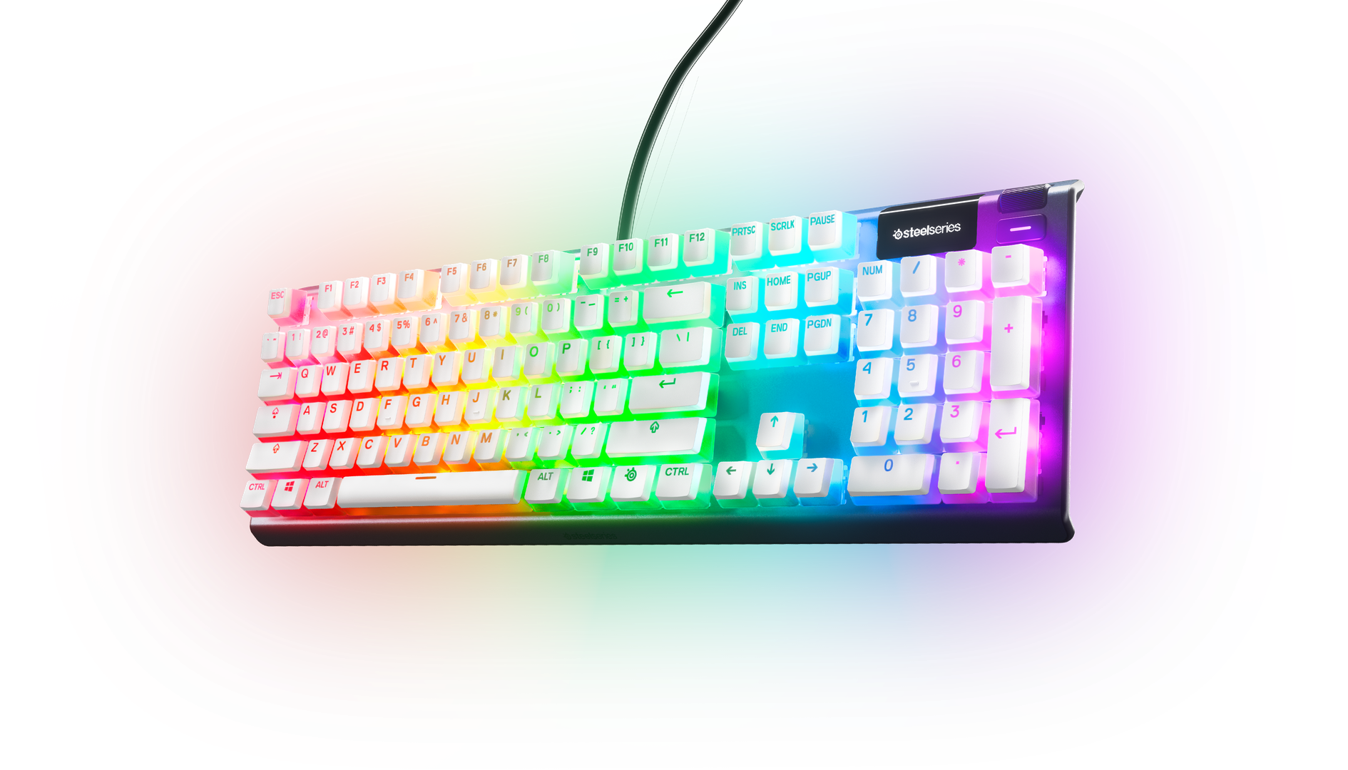 SteelSeries 60203 PrismCaps MX Stem Mechanical Keyboard Keycap Set White - Intensery