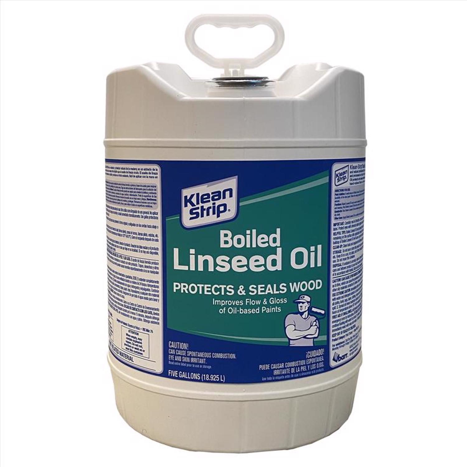 Klean Strip Transparent Clear Oil-Based Linseed Oil Modified Alkyd Boiled Linseed Oil 5 gal - Intensery