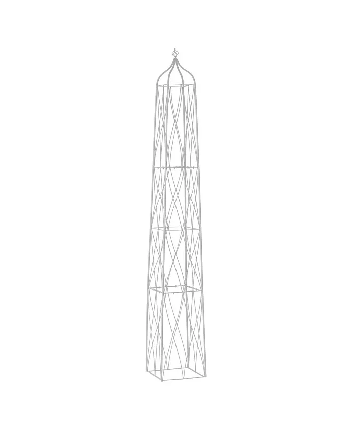 VegTrug Suffolk Square Obelisk Large - White - Intensery