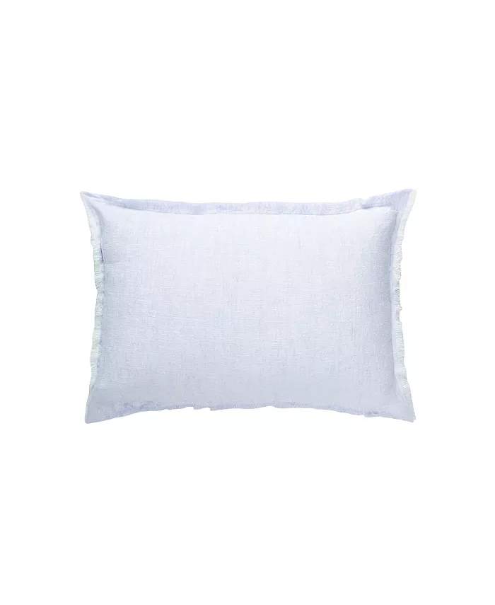 Anaya Home Sky Blue Crossdye Linen Down Lumbar  Pillow - Intensery
