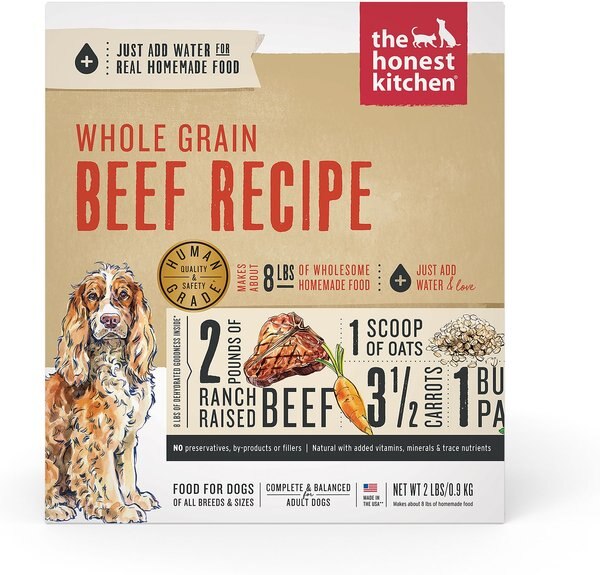 The Honest Kitchen Whole Grain Beef Recipe Dehydrated Dog Food - Intensery