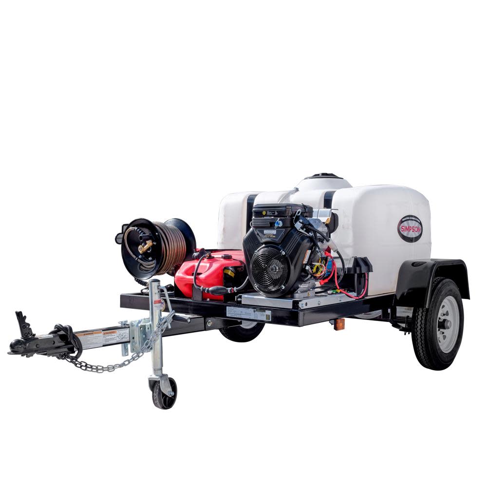 Simpson Cold Water Professional Gas Pressure Washer Trailer 4200 PSI49 State Certified - Intensery