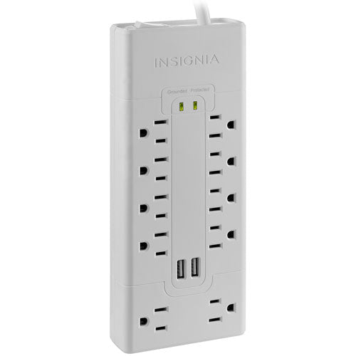 Insignia NS-PWSU1028-C 10 Outlet Surge Protection 6ft cord cable 2-USB ports - Intensery