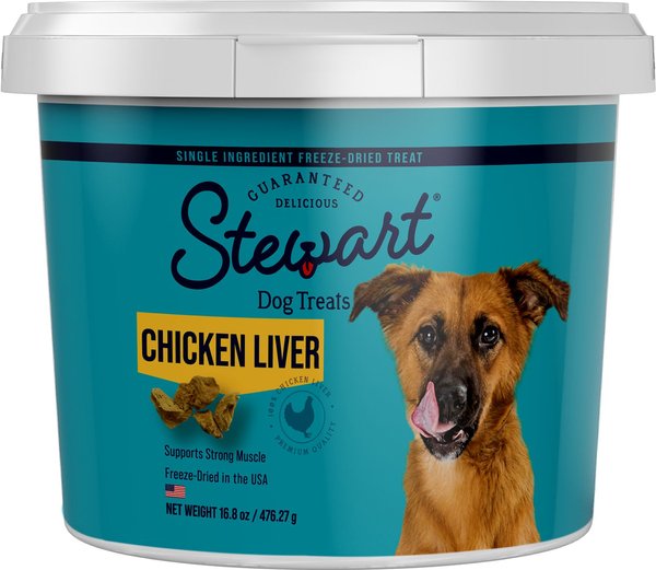 Stewart Chicken Liver Freeze-Dried Raw Dog Treats - Intensery