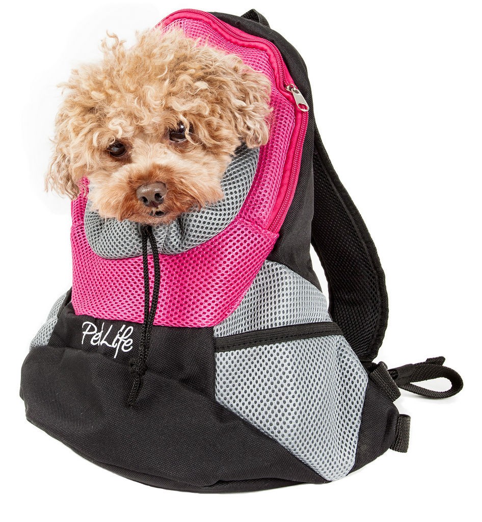 Pet Life On-The-Go Supreme Travel Bark-Pack Backpack Pet Carrier in Pink (One Size) - Pet Life B34PKMD - Intensery