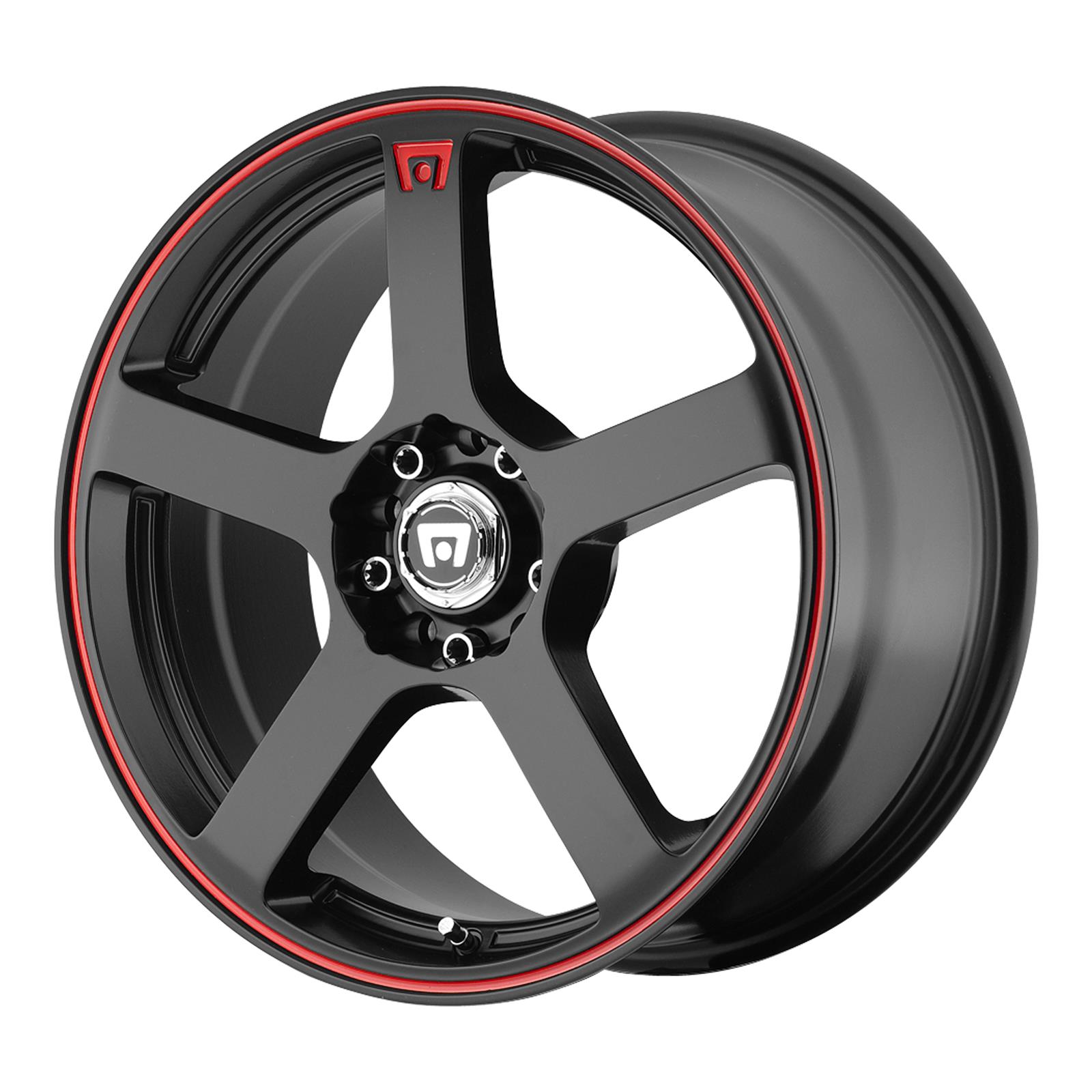 Motegi Racing Performance Wheels MR11667046740 Motegi Racing MR116 Matte Black Wheels with Red Stripe - Intensery