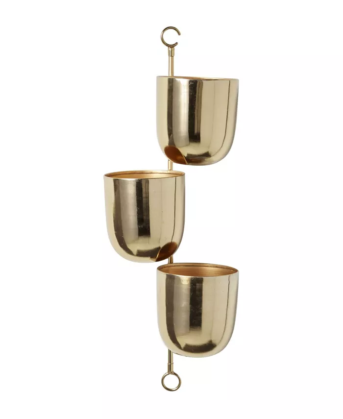 Novogratz Collection Contemporary Metallic Hanging Wall Planter Rack - Intensery