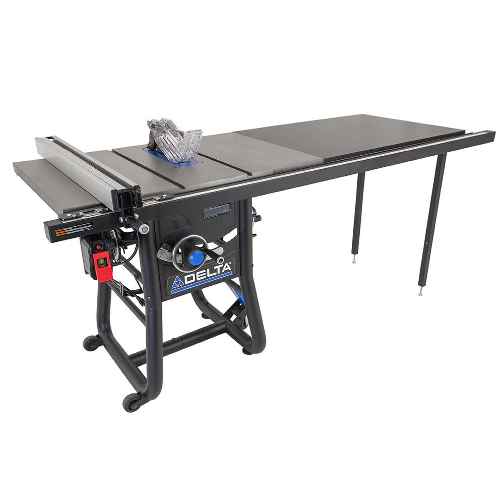 Delta 10 Contractor Table Saw with 52 Rip Capacity and Cast Iron Extension Wings - Intensery