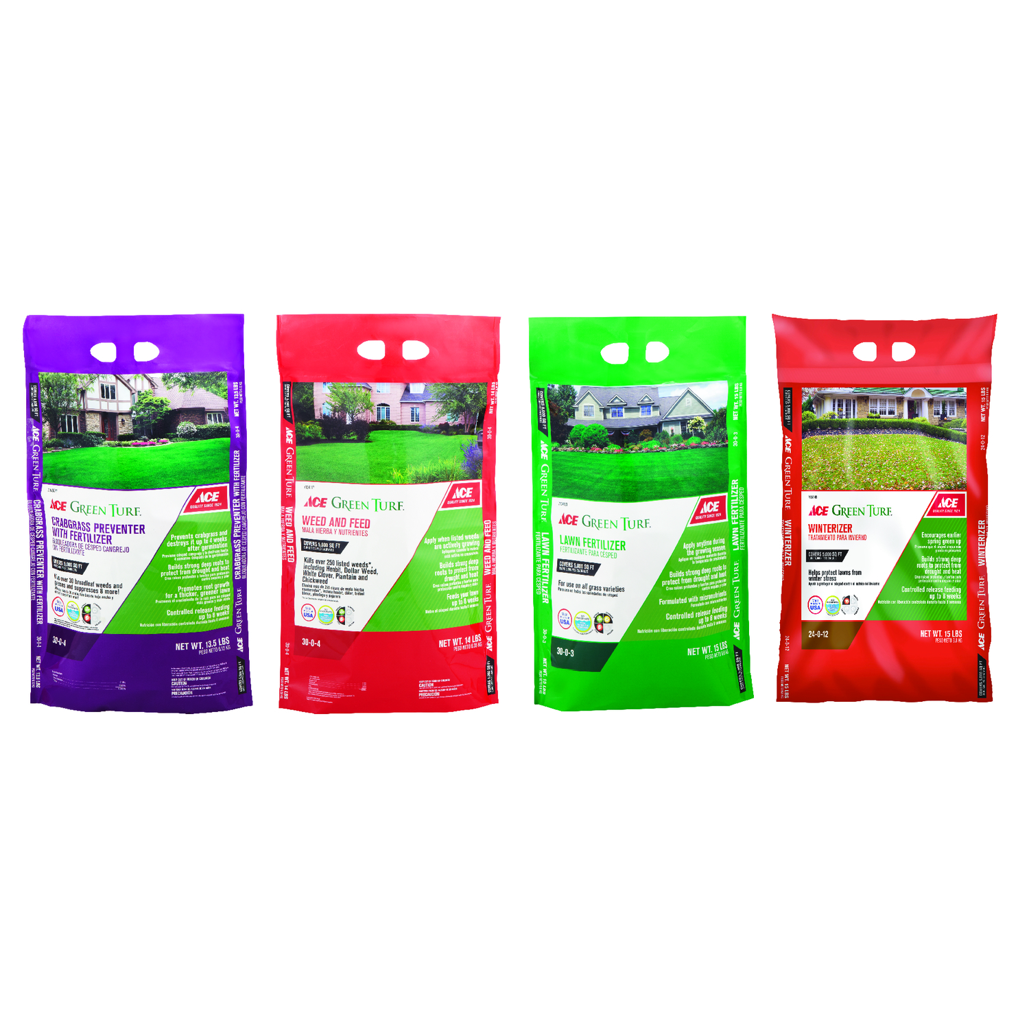 Ace 4 Step Annual Program Lawn Fertilizer For All Grasses 5000 sq ft - Intensery