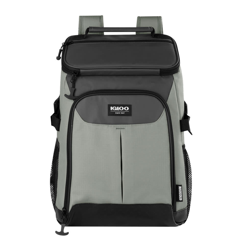 Igloo Softside Cooler 28 Can Top Grip Backpack Trek Olive/Gray - Intensery