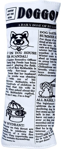 Pet Qwerks Krinkle and Squeak Newspaper Stuffing-Free Plush Dog Toy - Intensery