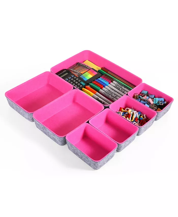 Welaxy Felt 7 Piece Drawer Organizer Tray Set - Intensery