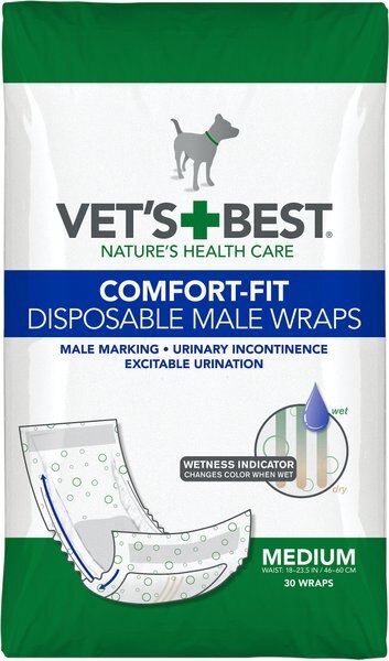 Vet's Best Comfort-Fit Disposable Male Dog Wraps - Intensery