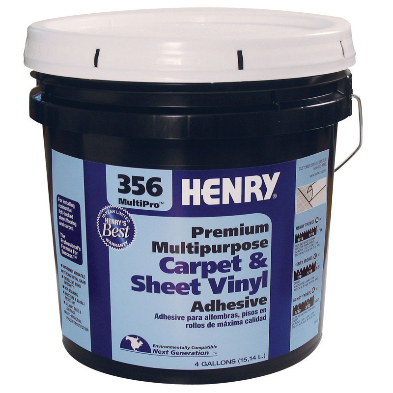 Henry 356 MultiPro Premium Multipurpose High Strength Paste Carpet \u0026 Sheet Vinyl Adhesive 4 gal - Intensery