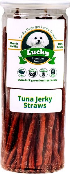 Lucky Premium Treats Tuna Jerky Straws Dog and Cat Treats - Intensery