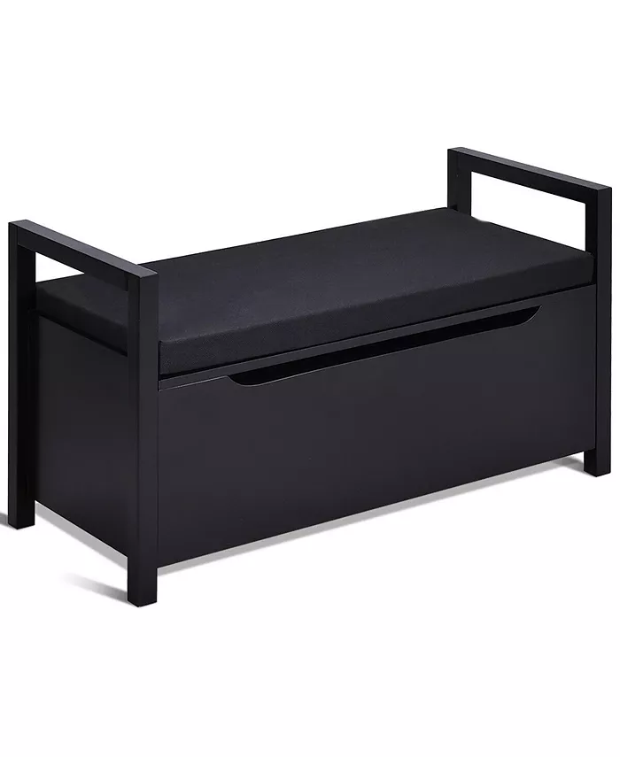 Costway Shoe Bench Storage Rack Cushion Seat Ottoman Bedroom Hallway Entryway - Intensery