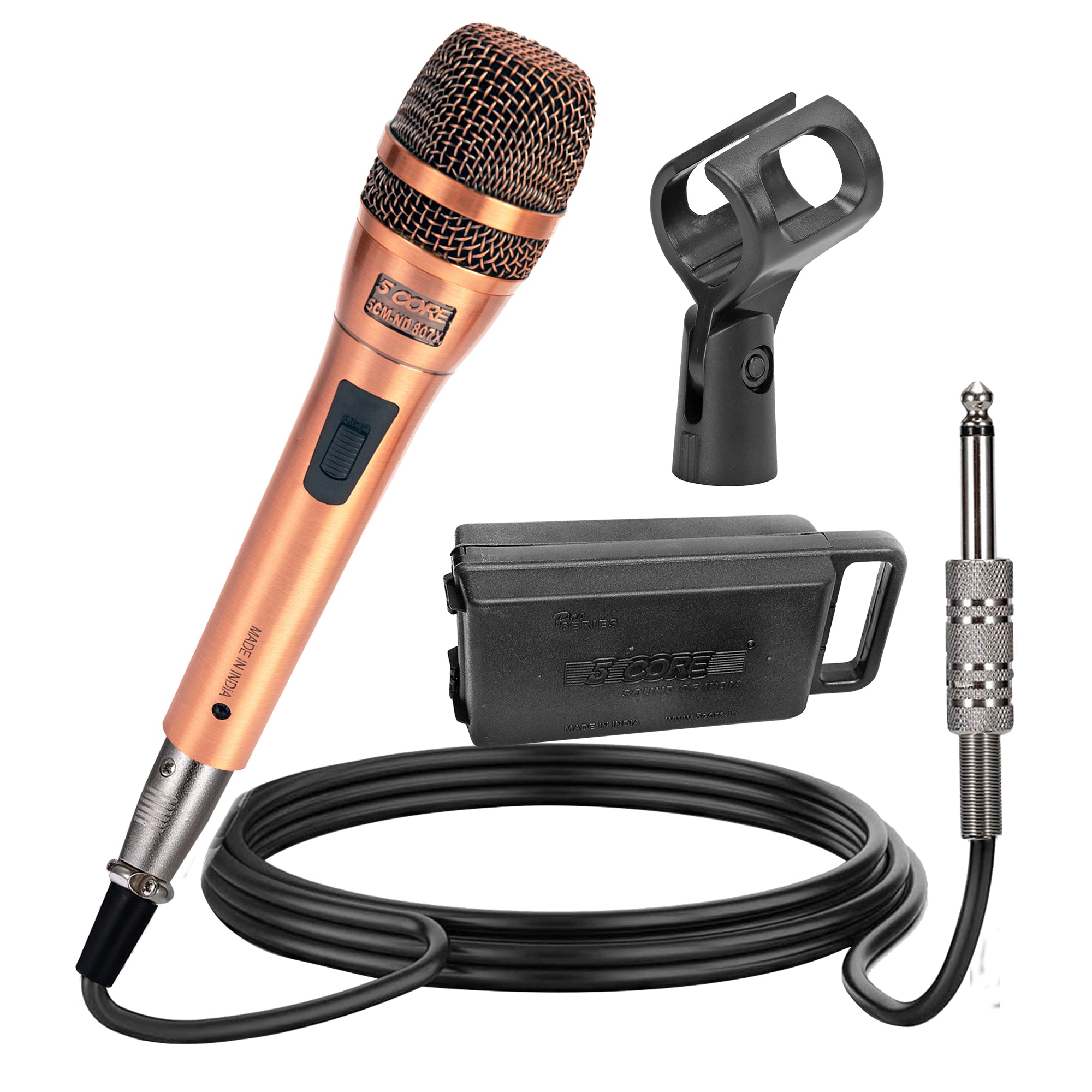 5Core Microphone Pro Dynamic Metal Mic XLR Audio Cardiod Vocal Karaoke Singing ND-807 CoppereX - Intensery
