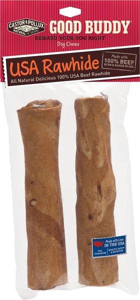 Castor and Pollux Good Buddy USA Rawhide Sticks Dog Treats， 7-in， 2 pack - Intensery