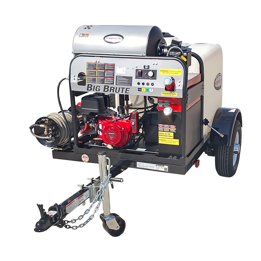Simpson Hot Water Professional Gas Pressure Washer Trailer 4000 PSI - Intensery