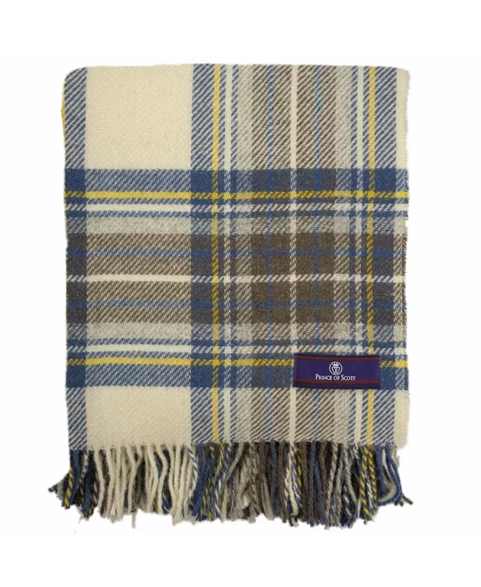 Prince of Scots Highland Tartan Tweed Pure New Wool Throw - Intensery