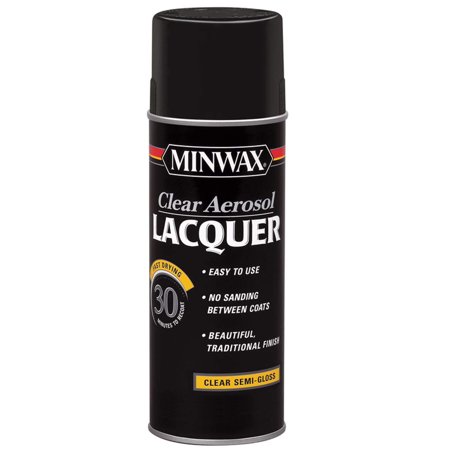 Minwax Semi-Gloss Clear Oil-Based Lacquer 12 oz - Intensery
