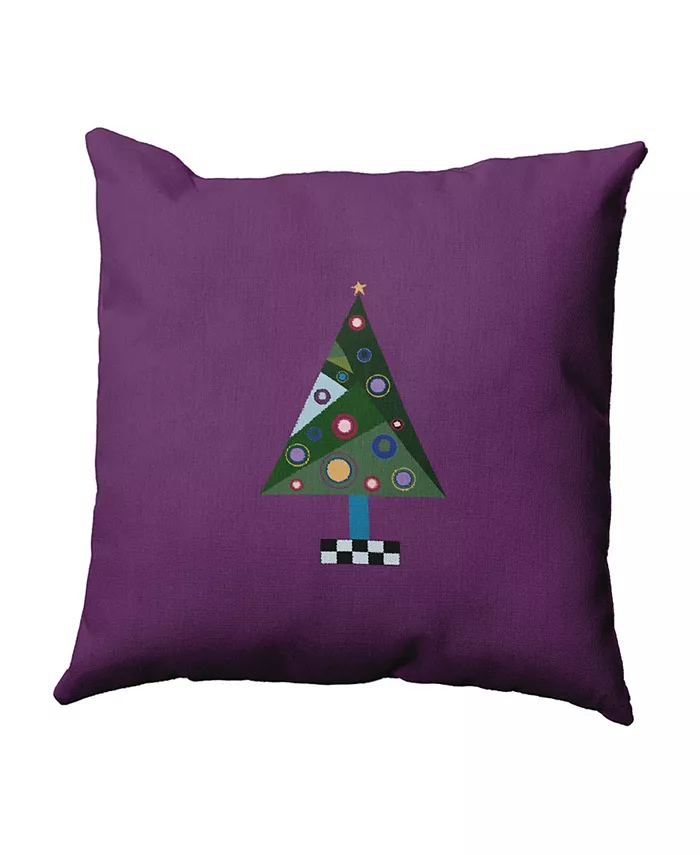 E by Design 16 Inch Purple Decorative Christmas Throw Pillow - Intensery