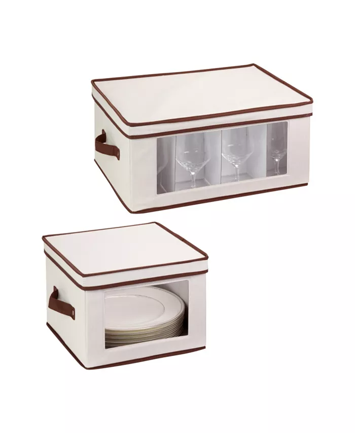Honey Can Do 2-Pack Dishware or Closet Window Storage Boxes - Intensery
