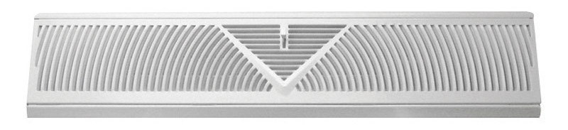 Tru Aire 4.5 in. H X 24 in. W 3-Way Powder Coat White Steel Floor Baseboard Diffuser - Intensery